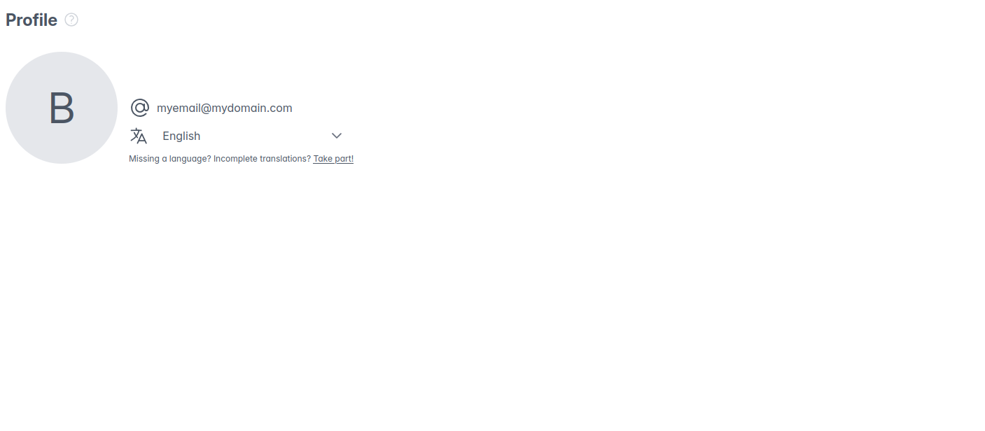 Profile page Screenshot of the profile page
